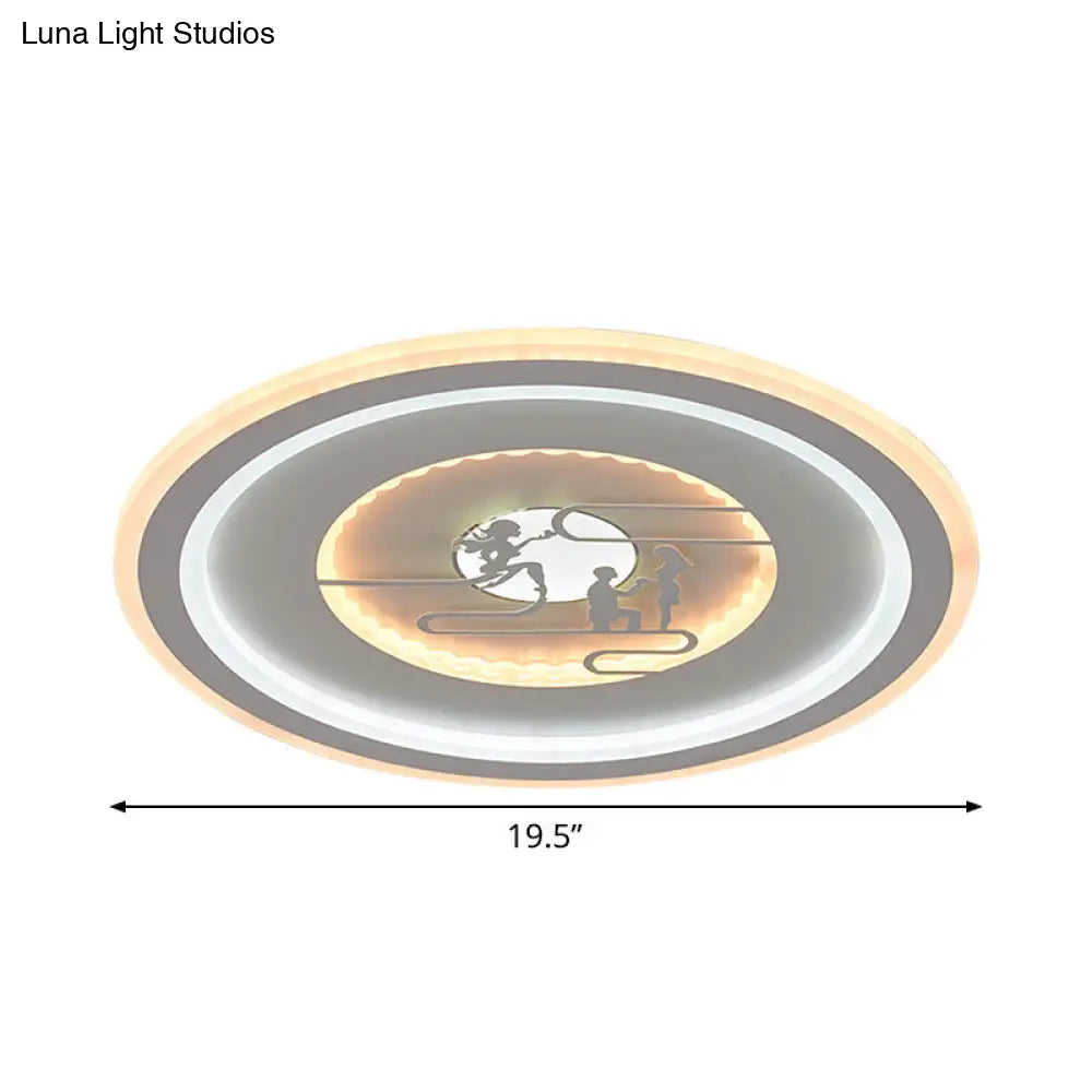 DecorBites™ DecorBites™ Minimalist Acrylic LED Flush Mount with Unique Lovers Pattern