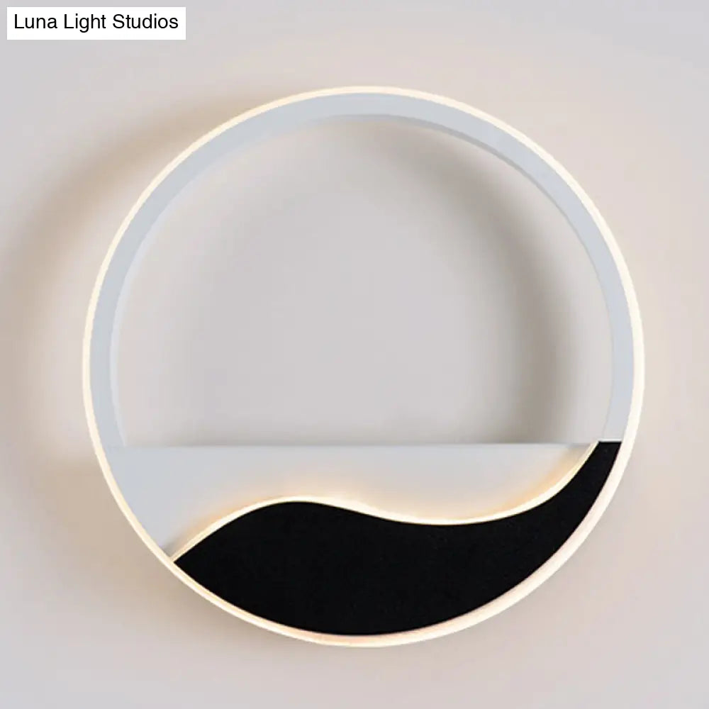 DecorBites™ DecorBites™ Minimalist Acrylic Ring Sconce Light Fixture - White/Black LED Wall Mounted Lamp