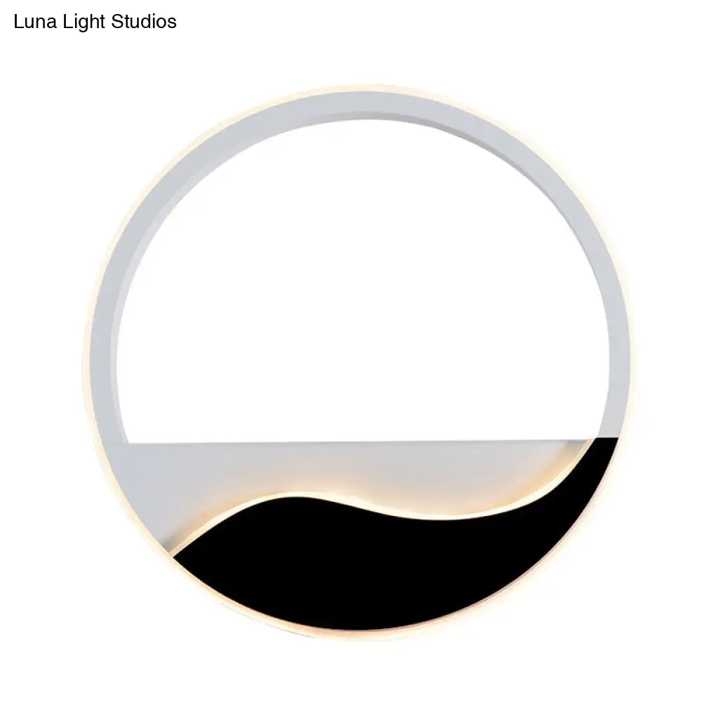 DecorBites™ DecorBites™ Minimalist Acrylic Ring Sconce Light Fixture - White/Black LED Wall Mounted Lamp