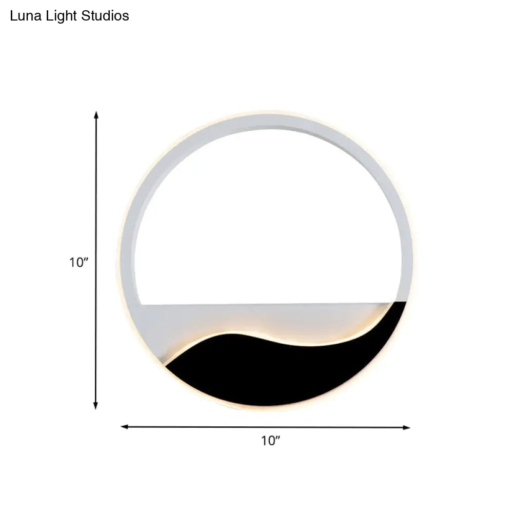 DecorBites™ DecorBites™ Minimalist Acrylic Ring Sconce Light Fixture - White/Black LED Wall Mounted Lamp