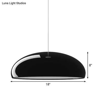 Minimalist Aluminum Bowl Pendant Light with 1 Black Light - Ceiling Fixture