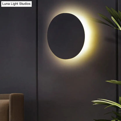 DecorBites™ DecorBites™ Minimalist Aluminum Flush Mount Wall Lamp with LED Sconce Light for Hallways - Black