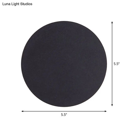 DecorBites™ DecorBites™ Minimalist Aluminum Flush Mount Wall Lamp with LED Sconce Light for Hallways - Black