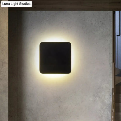 DecorBites™ DecorBites™ Minimalist Aluminum Flush Mount Wall Lamp with LED Sconce Light for Hallways - Black