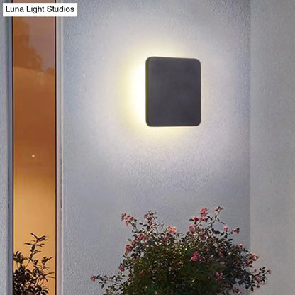 DecorBites™ DecorBites™ Minimalist Aluminum Flush Mount Wall Lamp with LED Sconce Light for Hallways - Black