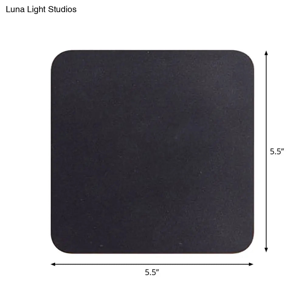 DecorBites™ DecorBites™ Minimalist Aluminum Flush Mount Wall Lamp with LED Sconce Light for Hallways - Black