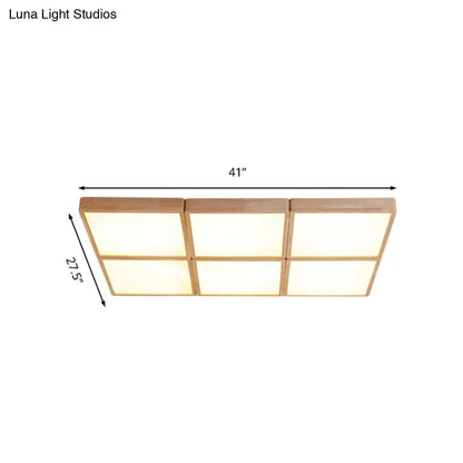 DecorBites™ DecorBites™ Minimalist Beige Geometric Flush Mount Ceiling Light with Acrylic Diffuser - 4/6 Lights