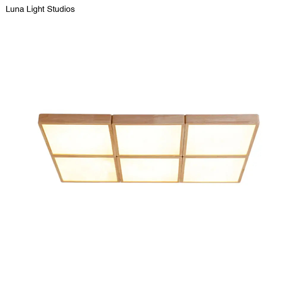 DecorBites™ DecorBites™ Minimalist Beige Geometric Flush Mount Ceiling Light with Acrylic Diffuser - 4/6 Lights