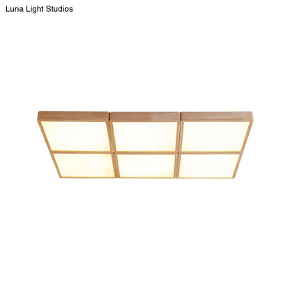 DecorBites™ DecorBites™ Minimalist Beige Geometric Flush Mount Ceiling Light with Acrylic Diffuser - 4/6 Lights