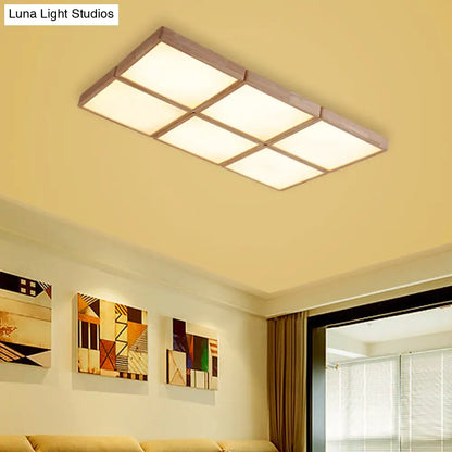 DecorBites™ DecorBites™ Minimalist Beige Geometric Flush Mount Ceiling Light with Acrylic Diffuser - 4/6 Lights