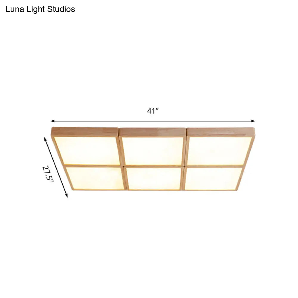 DecorBites™ DecorBites™ Minimalist Beige Geometric Flush Mount Ceiling Light with Acrylic Diffuser - 4/6 Lights