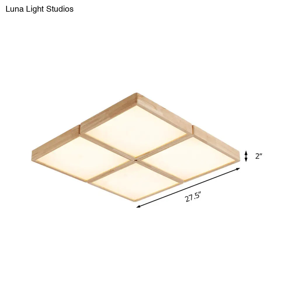 DecorBites™ DecorBites™ Minimalist Beige Geometric Flush Mount Ceiling Light with Acrylic Diffuser - 4/6 Lights