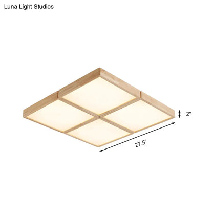 DecorBites™ DecorBites™ Minimalist Beige Geometric Flush Mount Ceiling Light with Acrylic Diffuser - 4/6 Lights