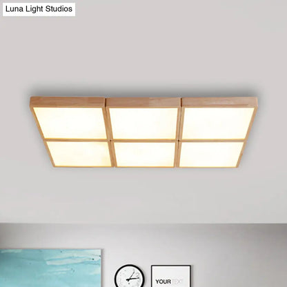 DecorBites™ DecorBites™ Minimalist Beige Geometric Flush Mount Ceiling Light with Acrylic Diffuser - 4/6 Lights