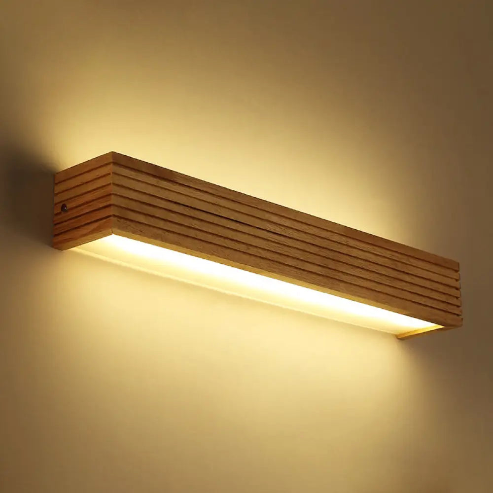 DecorBites™ DecorBites™ Minimalist Beige Laminated Wood LED Wall Sconce - Ideal Bedside Light Fixture