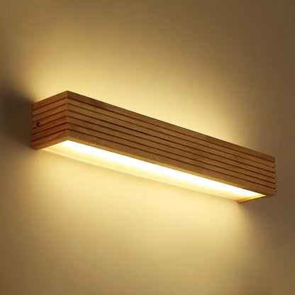 DecorBites™ DecorBites™ Minimalist Beige Laminated Wood LED Wall Sconce - Ideal Bedside Light Fixture