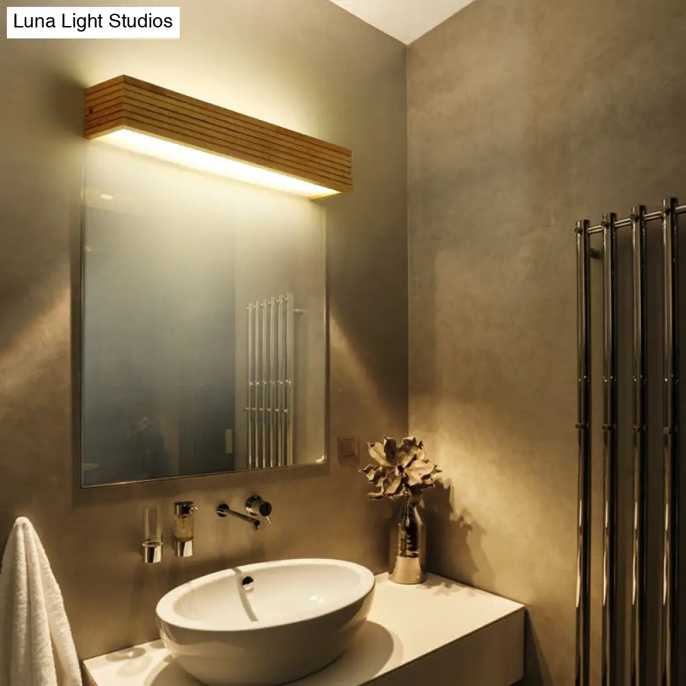 DecorBites™ DecorBites™ Minimalist Beige Laminated Wood LED Wall Sconce - Ideal Bedside Light Fixture