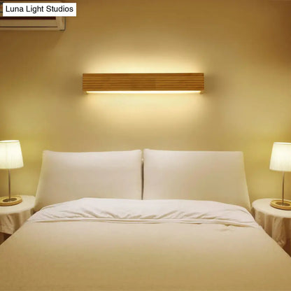 DecorBites™ DecorBites™ Minimalist Beige Laminated Wood LED Wall Sconce - Ideal Bedside Light Fixture