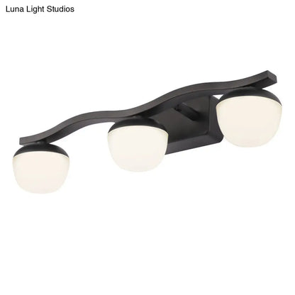 DecorBites™ DecorBites™ Minimalist Black Acrylic Bowl LED Wall Sconce Vanity Light Fixture for Bath