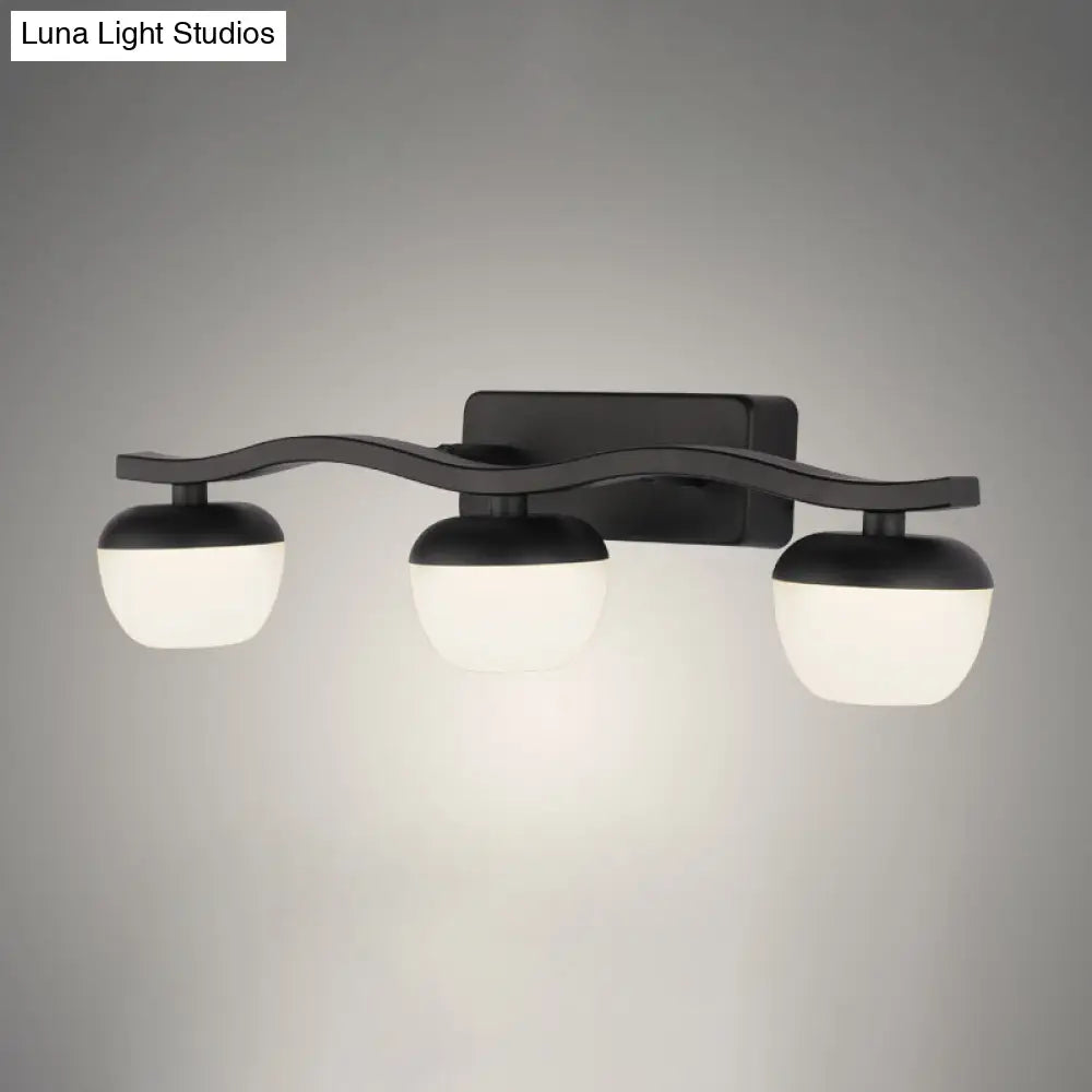 DecorBites™ DecorBites™ Minimalist Black Acrylic Bowl LED Wall Sconce Vanity Light Fixture for Bath