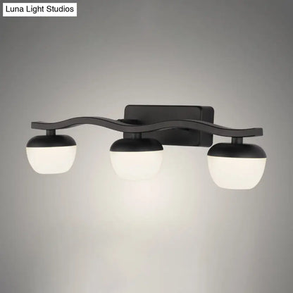 DecorBites™ DecorBites™ Minimalist Black Acrylic Bowl LED Wall Sconce Vanity Light Fixture for Bath