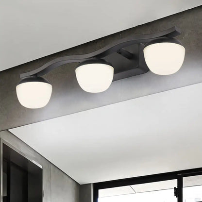 DecorBites™ DecorBites™ Minimalist Black Acrylic Bowl LED Wall Sconce Vanity Light Fixture for Bath