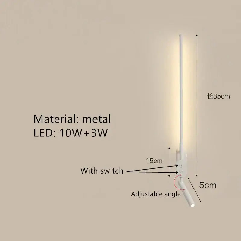 White metal wall lamp with adjustable angle and switch for minimalist bedroom decorbites adjustable angle reading sconce