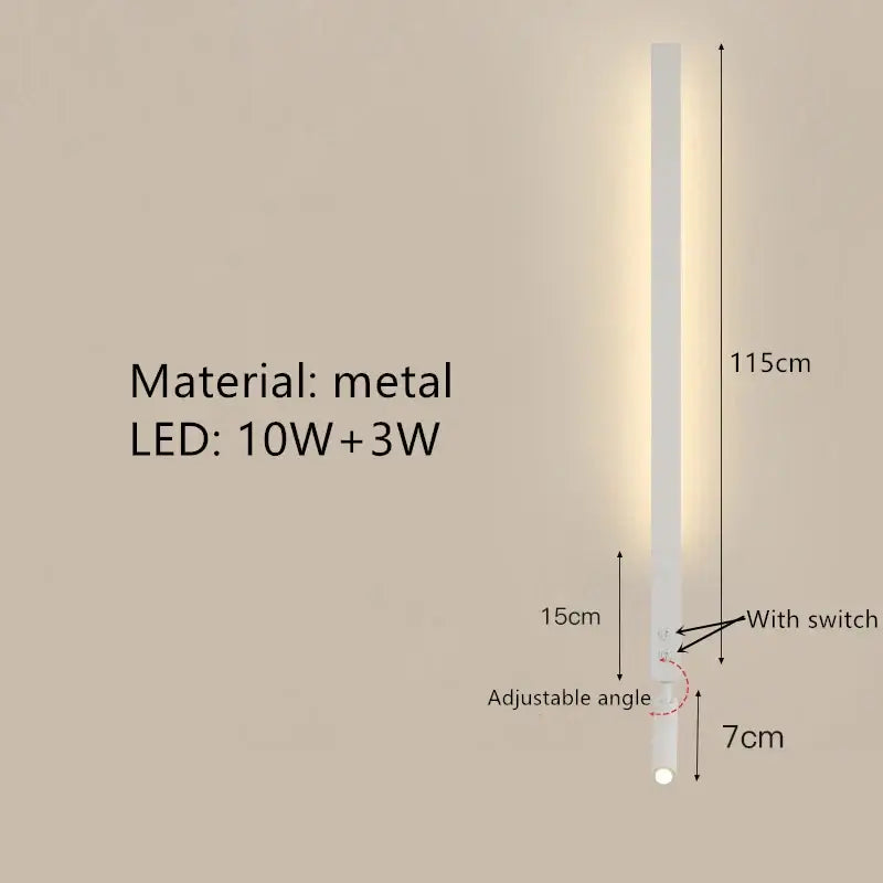 A minimalist black metal wall lamp with adjustable angle 115cm tall decorbites adjustable angle for bedroom reading