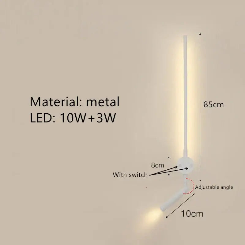 A sleek white metal wall lamp with adjustable angle and switch for bedroom reading by decorbites adjustable angle