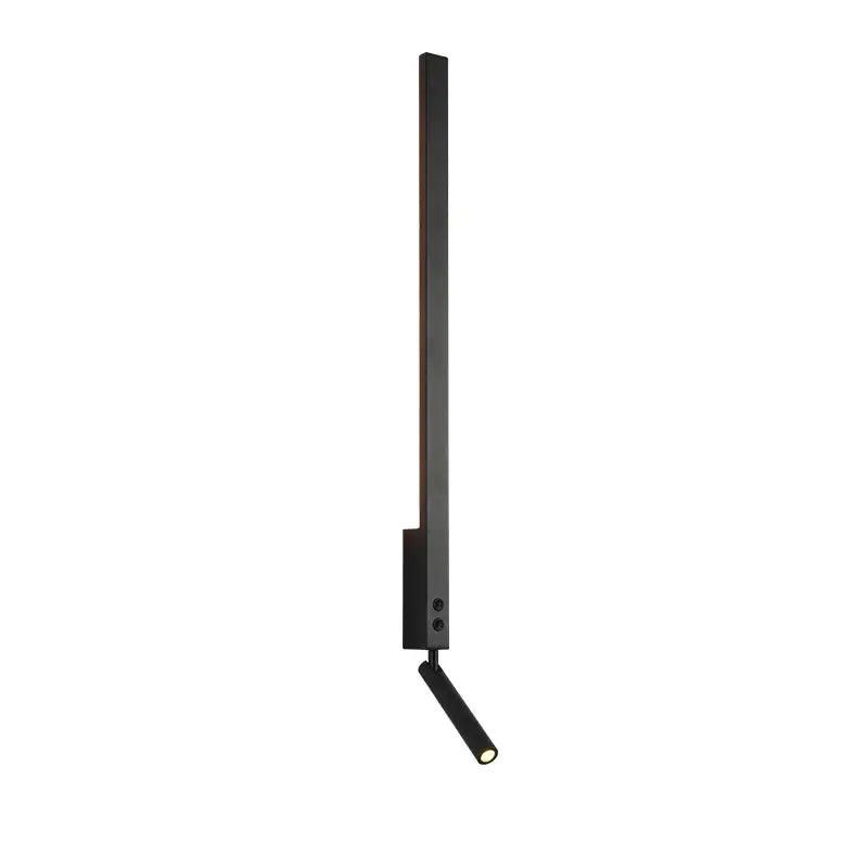 Black matte adjustable angle wall lamp with sleek vertical bar for bedroom reading by Decorbites adjustable angle design