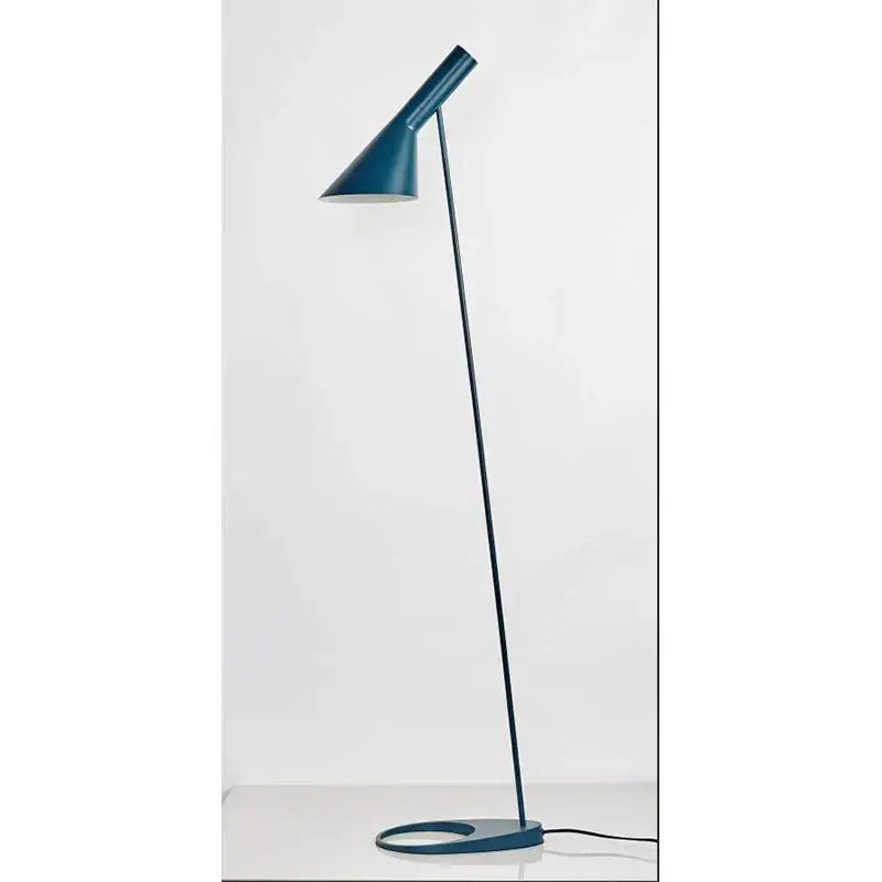 Teal floor lamp with a sleek conical shade minimalist decorbites adjustable led floor lamp for modern living room decor