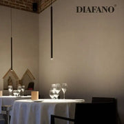 Minimalist black aluminum led ceiling track spotlights with cylindrical pendant design for kitchen lighting