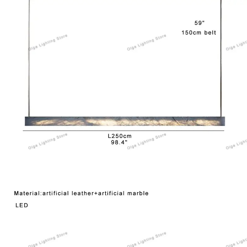Minimalist black and amber marble design pendant light with led illumination and textured artificial marble center for office use