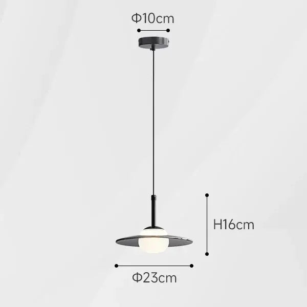 Modern black and copper decorbites glass pendant lamp with frosted glass shade and matte metal frame for bedroom light decor