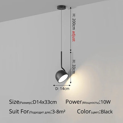 Minimalist Black and White Metal LED Pendant Light - Decorbites