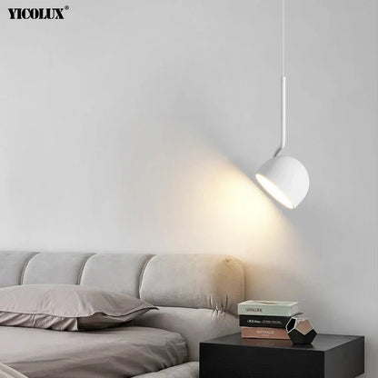 Minimalist Black and White Metal LED Pendant Light - Decorbites