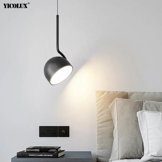 Minimalist Black and White Metal LED Pendant Light - Decorbites