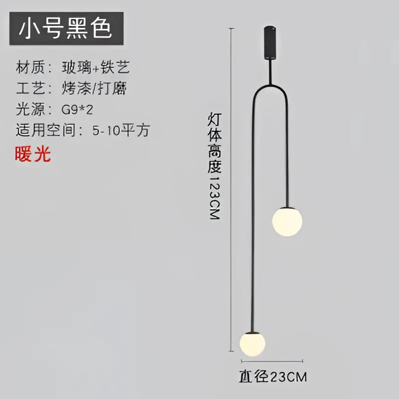 Minimalist black bronze glass ball pendant light with two spherical glass globes for living room decorbites bronze glass