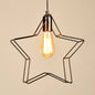 Minimalist Black/Bronze Metal Wire Pendant Lighting for Living Room - Star Ceiling Hanging Light with 1 Light