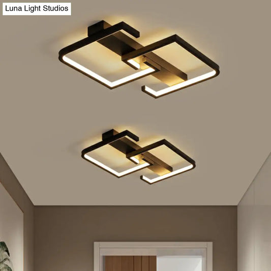 DecorBites™ DecorBites™ Minimalist Black C-Shaped Ceiling Light Flush Mount Lamp for Corridors