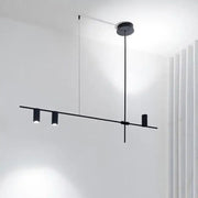 Minimalist black chandelier pendant lights with three cylindrical led bulbs on a sleek bar for dining room decorbites pendant lights