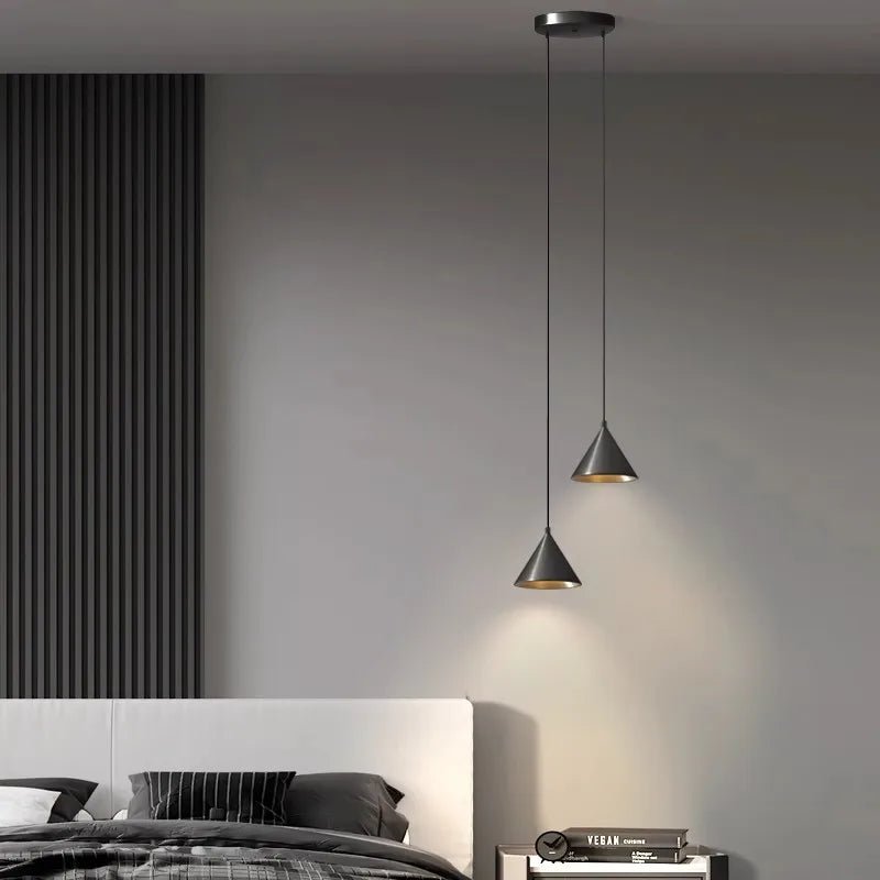 Minimalist Black Conical Aluminum Pendant Light - Decorbites