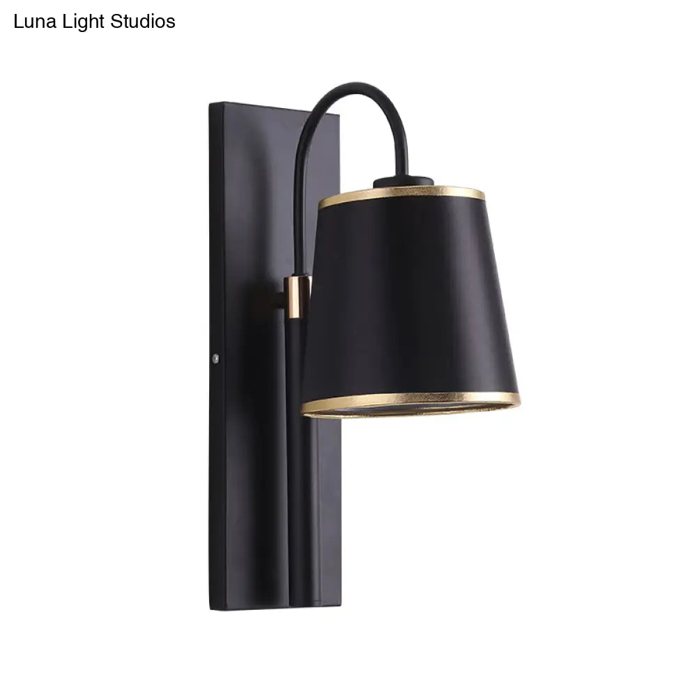 DecorBites™ DecorBites™ Minimalist Black Conical Wall Sconce Lighting - Nordic 1-Bulb Wall Mount Light with Gooseneck Arm