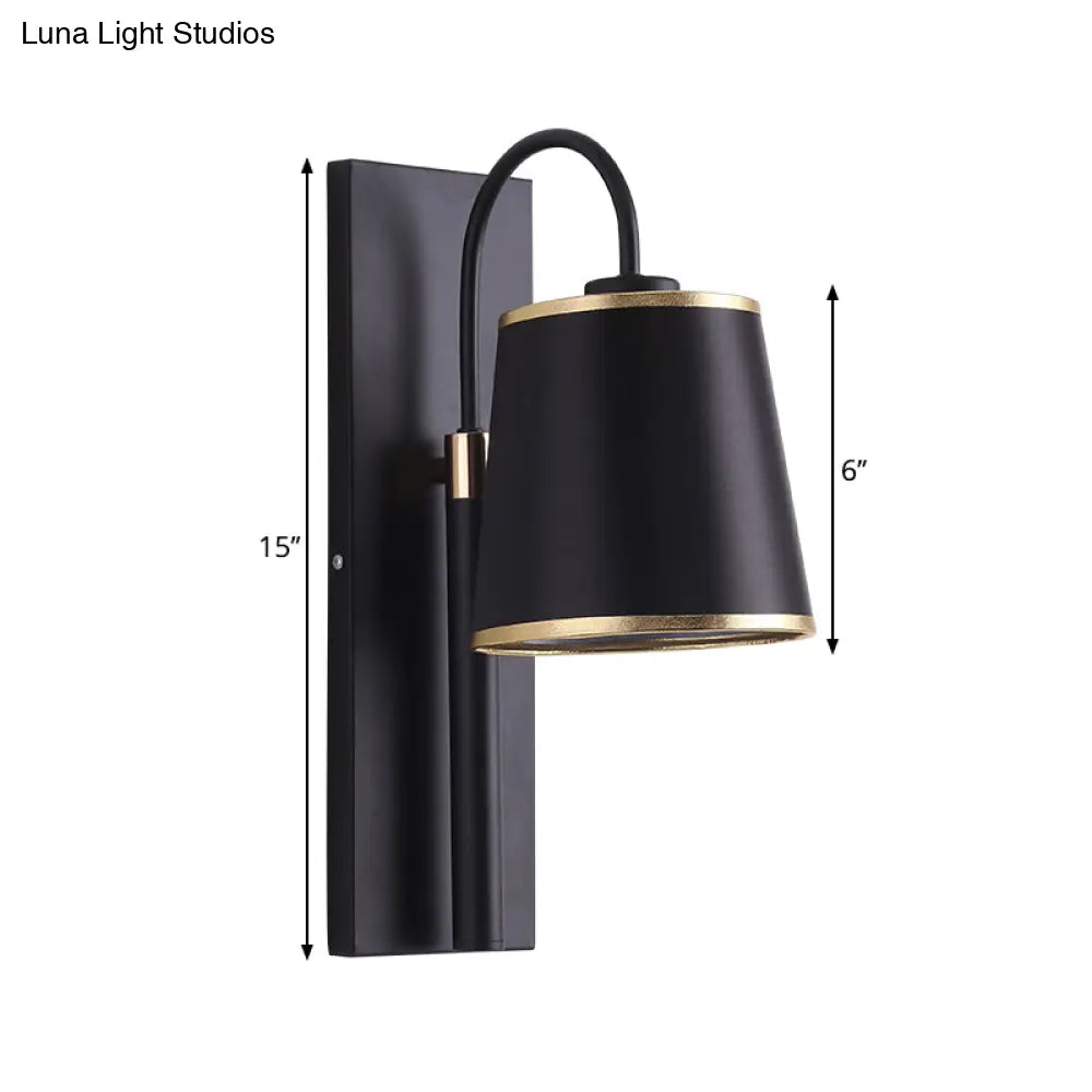 DecorBites™ DecorBites™ Minimalist Black Conical Wall Sconce Lighting - Nordic 1-Bulb Wall Mount Light with Gooseneck Arm