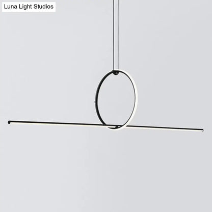 Minimalist black contemporary metal led pendant light with sleek circular design for office hanging pendant light