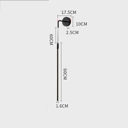 Minimalist black copper wall lamp with a sleek circular light and black matte-finished slender stem for bedroom decorbites copper wall lamp