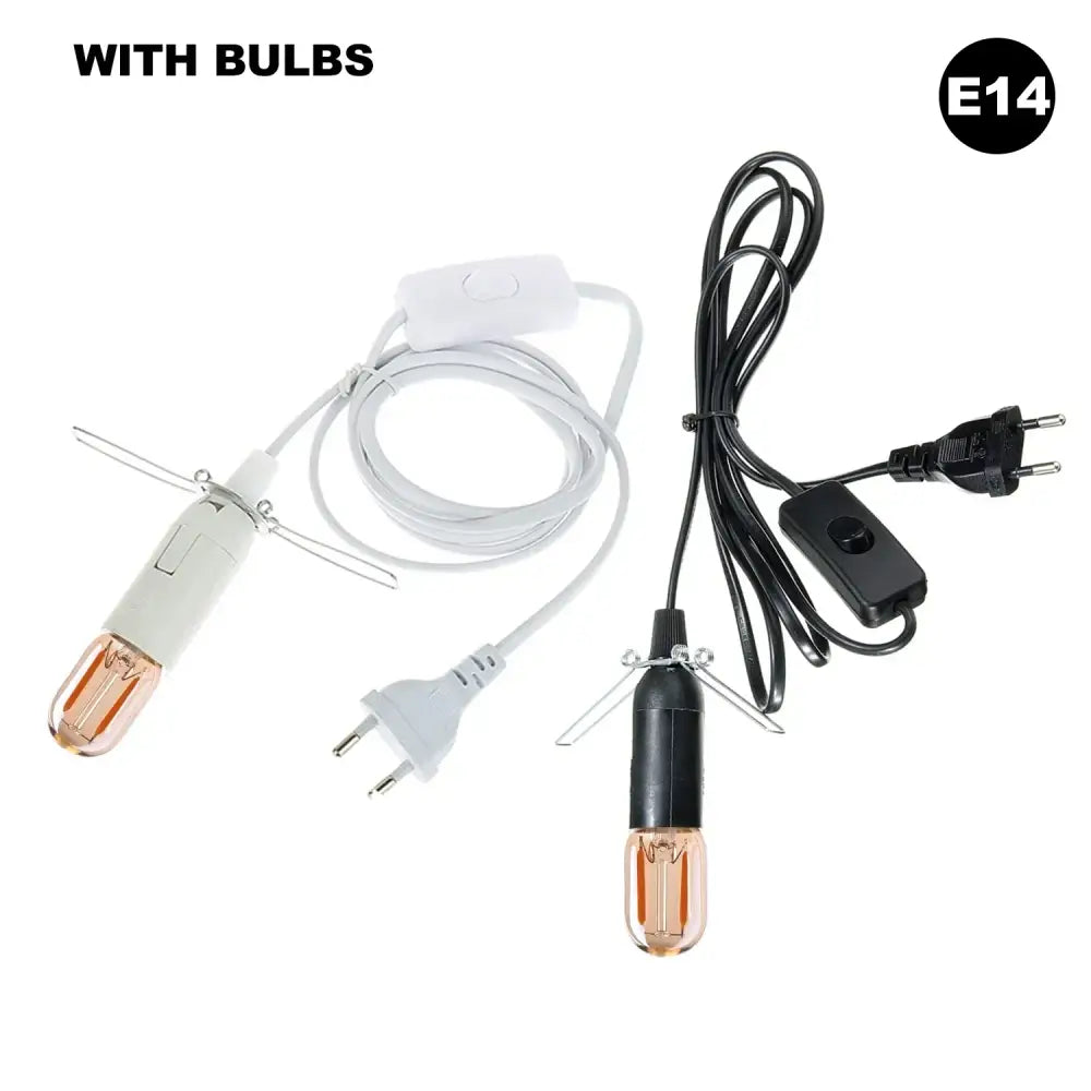Set of two vintage-style edison bulb lamp cords with dimmer switch black and white decorbites decorative lamp cord
