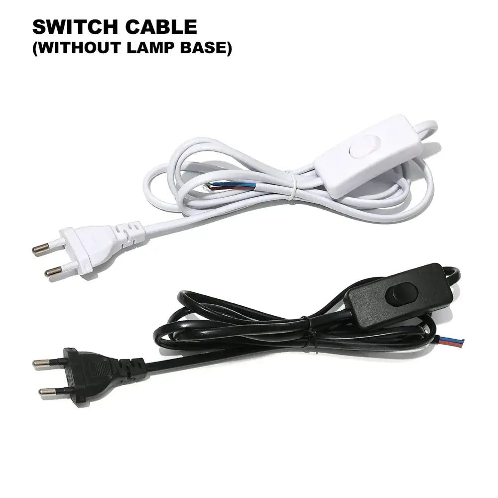 Minimalist black decorative lamp cord with black and white switch cables featuring toggle dimmer switch for bedroom lighting