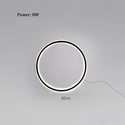 Minimalist black and white decorbites designer ring led wall light 30cm diameter for living room decor