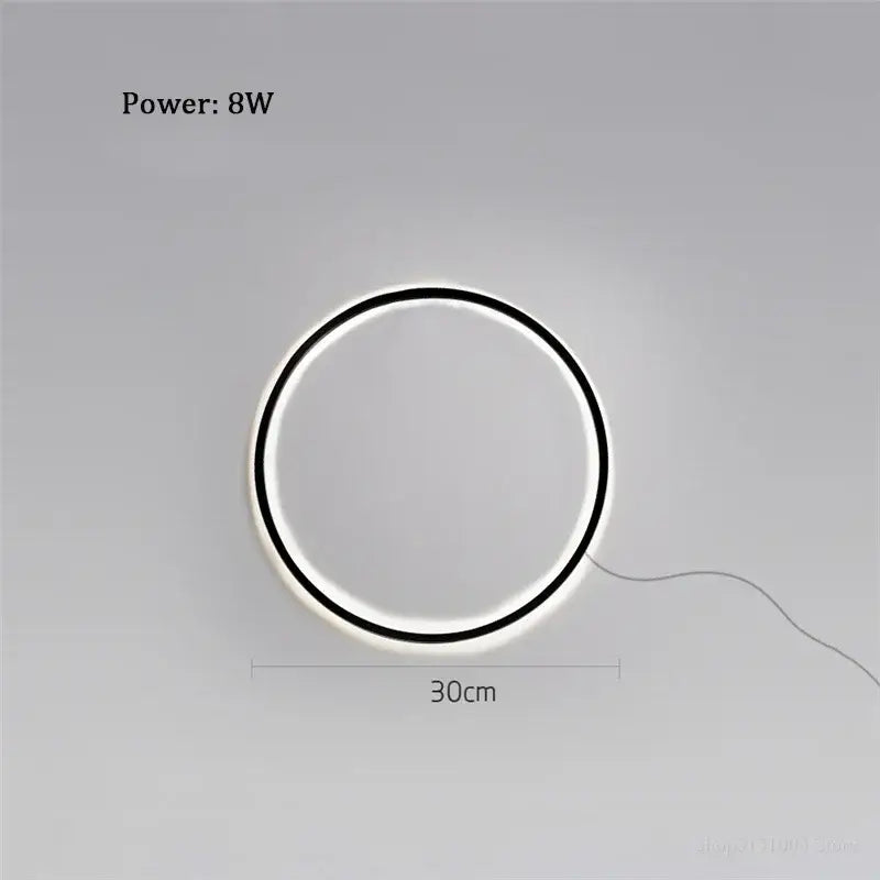 Minimalist black and white decorbites designer ring led wall light 30cm diameter for living room decor